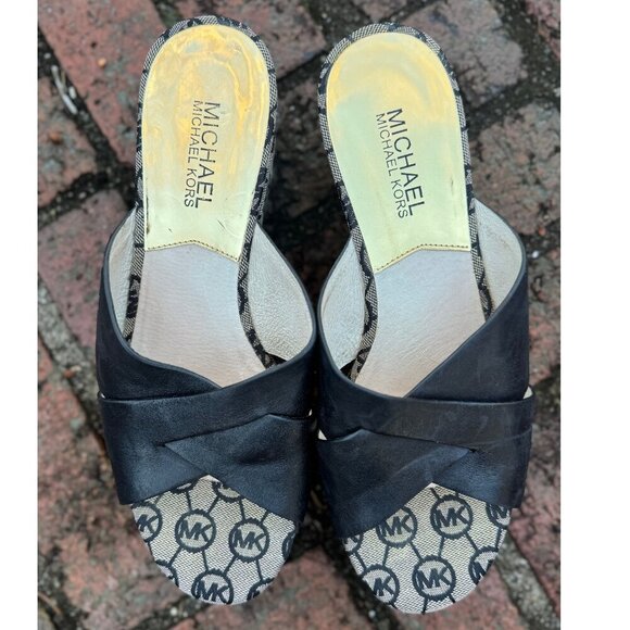 Michael Kors MK Logo Platform Wedge Slides Size 7 - Picture 2 of 8